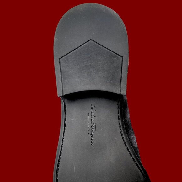 Salvatore Ferragamo Black Suede Bit Loafers – Size 13.5 - Picture 9 of 9